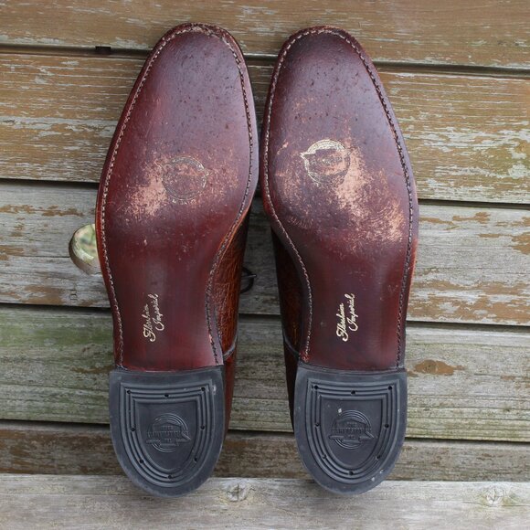 EUC Vtg 70s Florsheim Antelope Leather Derby, Men's 10.5 Narrow, Made in Canada - Picture 13 of 15